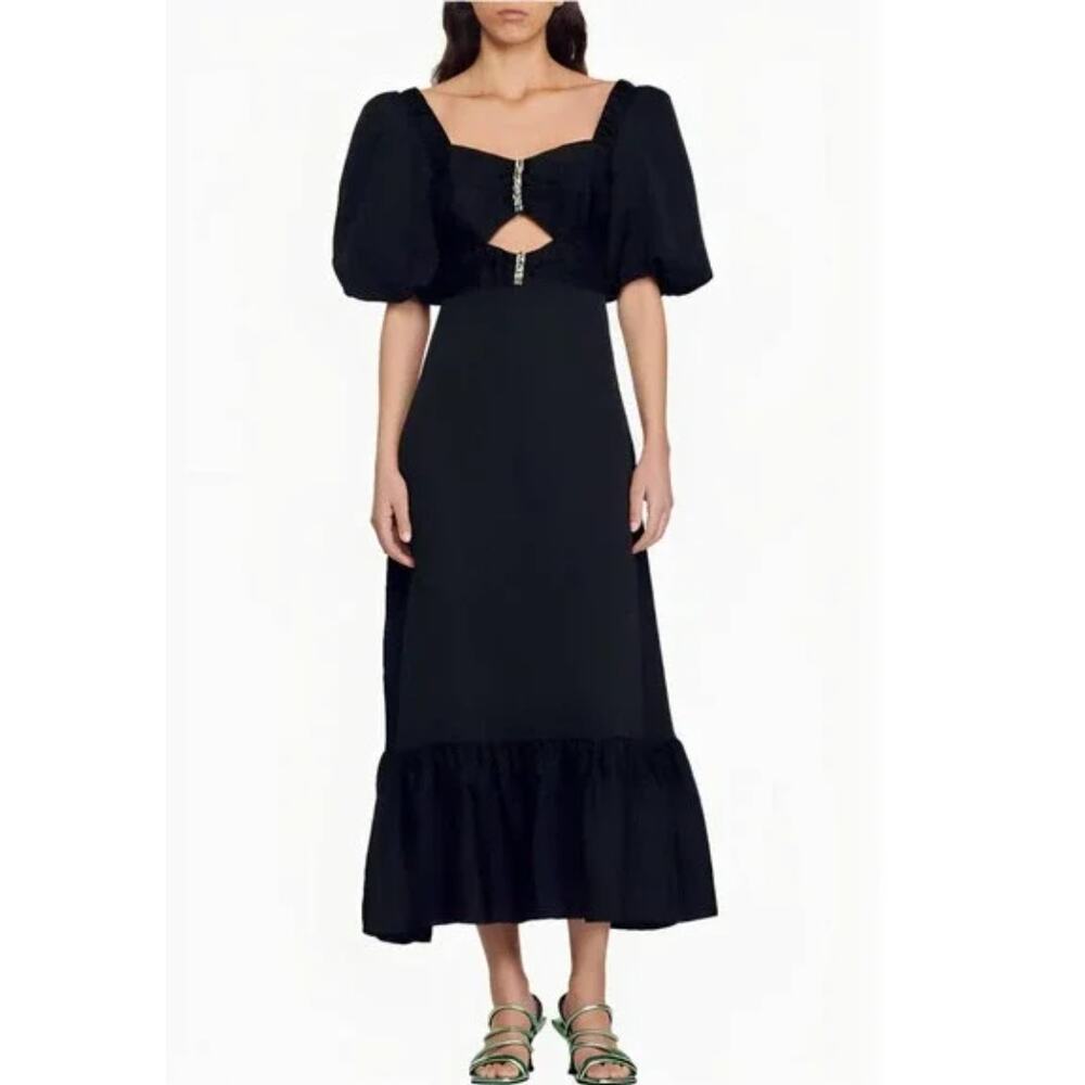 Sandro Falbala Black Rhinestone Dress NWT